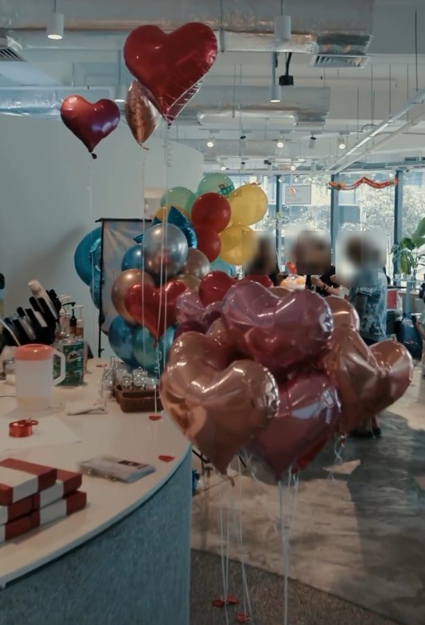 A birthday party with balloons