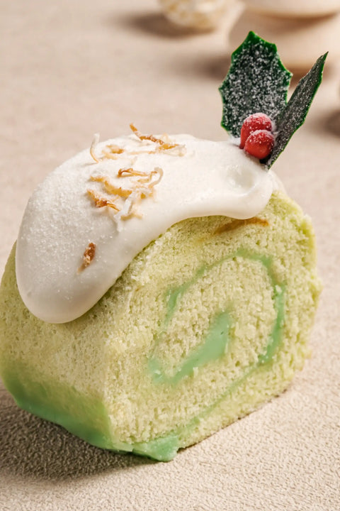 Pandan Fudge Roll Cake