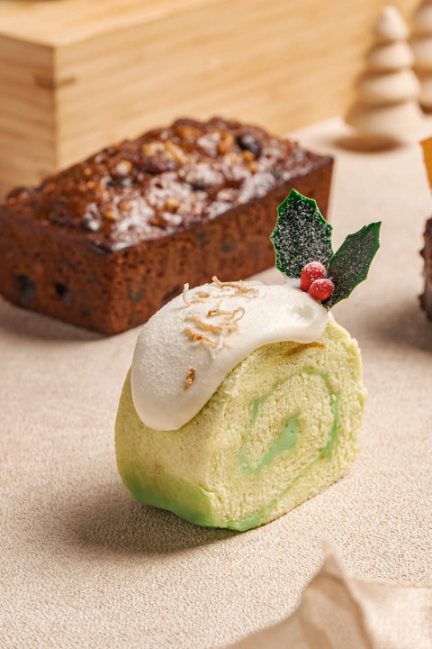 Pandan Fudge Roll Cake