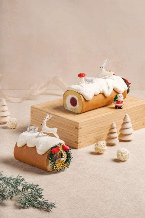 Strawberry Cheese Log Cake