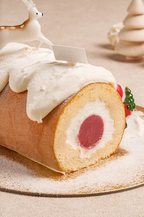 Strawberry Cheese Log Cake